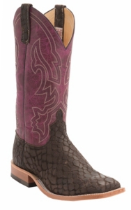 Anderson Bean® Men's Chocolate Loch Ness Monster w/Wine Lava Top Double Welt Square Toe Western Boots