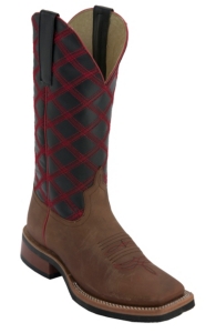 Anderson Bean® Youth Honey w/ Black & Red Crazy Stitch Square Toe Boots