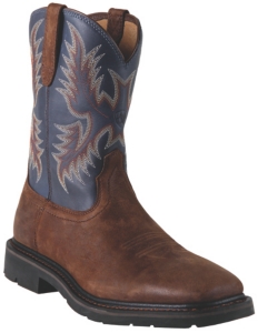 Ariat® Sierra™ Men's Brown Russet Wide Square Steel Toe Pull On Western Work Boots
