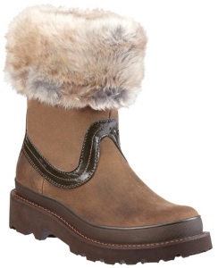 Ariat® Fatbaby™ Ladies Distressed Brown w/ Faux Fur Top Western Boot