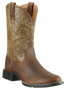 Ariat® Heritage Horseman™ Men's Distressed Brown with Army Green Western Boots