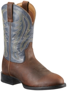 Ariat® Sport™ Men's Powder Brown with Navy Top Round Toe Stockman Western Boots
