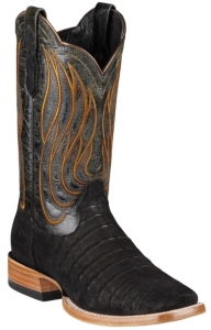 Ariat® Nitro™ Mens Roughout Black Caiman Belly Double Welt Square Toe Western Boot