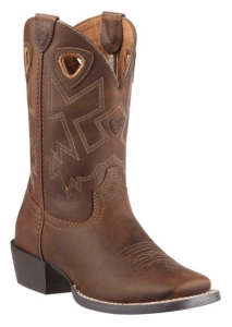 Ariat® Charger™ Youth Distressed Brown Square Toe Western Boots