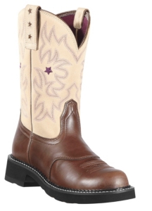 Ariat® Probaby™ Women's Earth Brown w/ Cream Top Round Toe Western Boot