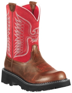 Ariat® Fatbaby™ Women's Fiddle Brown w/ Red Thunderbird Upper Western Boots