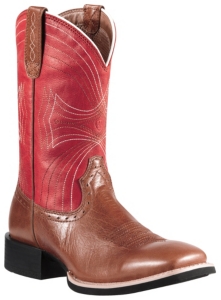 Ariat® Sport™ Mens Vintage Cedar w/ Mega Red Double Welt Wide Square Toe Western Boots