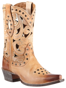 Ariat® Paloma™ Women's Oak Barrel w/ Scrolling & Studs Snip Toe Western Boot