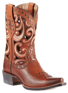 Ariat® Paloma™ Women's Sequoia Bark w/ Scrolling & Studs Snip Toe Western Boot