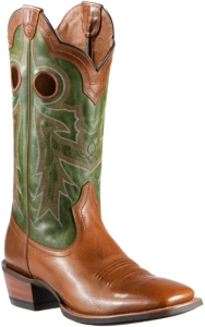 Ariat® Wildstock™ Men's Barnwood w/Green Top Double Welt Square Toe Western Boots
