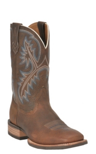 Ariat® Quickdraw™ Mens Brown Oiled Rowdy Double Welt Wide Square Toe Western Boots
