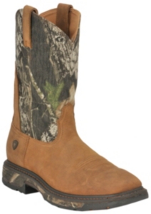 Ariat® Men's Aged Bark w/ Mossy Oak Camo Top WorkHog Square Toe Western Work Boot