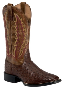 Ariat® Quantum Brander™ Mens Tobacco Brown Full Quill Ostrich Exotic Square Toe Boot
