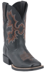 Ariat® Tombstone™ Children's Black Square Toe Western Boots