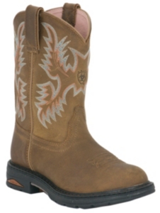 Ariat® Ladies Brown Tracey Pull On Roper Toe Western Work Boot