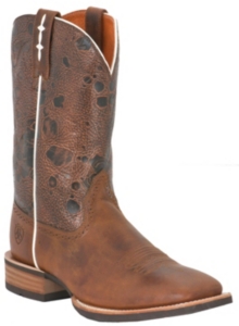 Ariat® Hot Iron™ Men's Brown w/ Embossed Top Double Welt Square Toe Western Boots