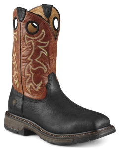 Ariat® Men's Black w/ Adobe Top Workhog™ Square Steel Toe Work Boot
