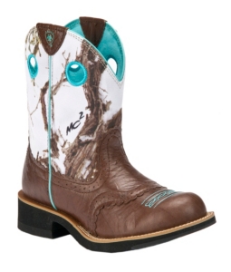 Ariat® Fatbaby Cowgirl™ Ladies Brown Crinkle w/ Snowflake Camo Top Western Boot