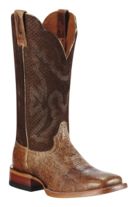 Ariat® Nitro™ Ladies Tan Metallic w/ Burnt Rust Top Square Toe Western Boot