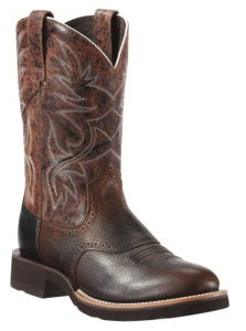 Ariat® Mens Brown Oiled Rowdy w/Brown Crunch Top Heritage Crepe Sole Round Toe Boot