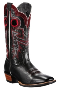 Ariat® Wildstock™ Men's Black with Red Stitch Double Welt Square Toe Western Boots