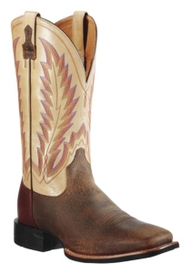 Ariat® Quantum Brander™ Men's Distressed Brown w/ Cream Top Square Toe Western Boots