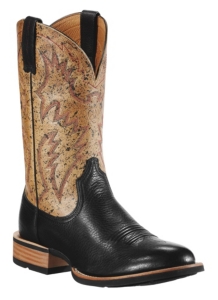 Ariat® Striker™ Mens Black Deertan w/Tan Fossil Board Top Double Welt Round Toe Boots
