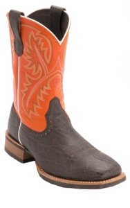 Ariat® Quickdraw™ Mens Chocolate Elephant Print w/Orange Top Square Toe Western Boot