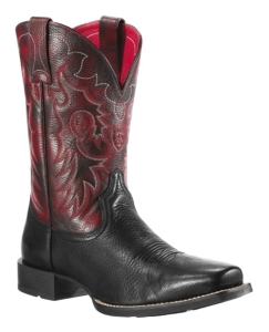 Ariat® Reinsman™ Men's Black Deertan w/ Maroon Top Punchy Square Toe Western Boot