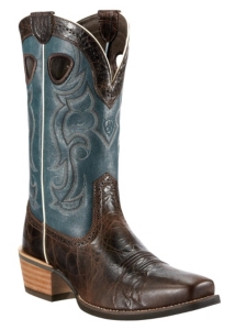 Ariat® Rawhide™ Men's Thunder Brown w/Beach Side Blue Top Square Toe Western Boots