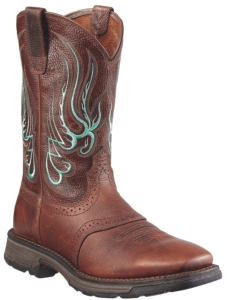 Ariat® Workhog Mesteno™ Men's Brown Oiled Rowdy Square Toe Western Work Boots
