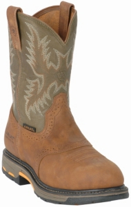 Ariat® Aged Bark Workhog Composite Toe W. Army Green Tops