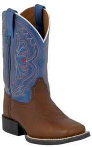Ariat® Children's Quickdraw Brown Oiled Rowdy w/ Royal Top Boots