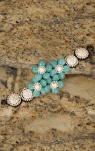 Pannee® Turquoise & White Howlite Stones Flower & Silver Beads Bracelet
