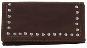 American West® Durango Collection™ Ladies Brown Studded Flap Wallet