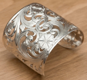 Montana Silversmiths® Silver Spring Filigree Flowers and Vines Wide Cuff Bracelet