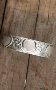 Montana Silversmiths® Simple Love Etched Hearts Silver Cuff Bracelet