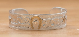 Montana Silversmiths® Two-toned Horseshoe Cuff Bracelet