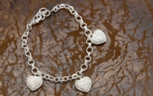 Montana Silversmiths® Puffy Pave Heart Link Bracelet