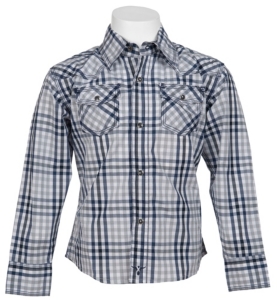 Wrangler® Boy's L/S Western Snap Plaid Shirt BJ12519