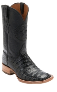 Black Jack® Men's Black Caiman w/Black Top Double Welt Square Toe Western Boots