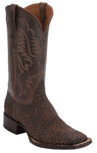 Black Jack® Men's Safari Cognac Elephant w/ Brown Goat Top Square Toe Exotic Western Boots