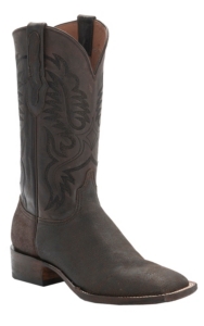 Black Jack® Men's Dark Brown Safari Giraffe Double Welt Square Toe Western Exotic Boots