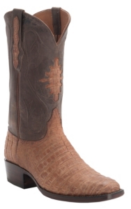 Black Jack® Men's Cognac Suede Caiman Exotic French Toe Western Boots