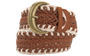 Angie® Brown & Cream Woven Belt BL045