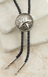 AndWest® Antiqued Silver Texas Star and Rope Bolo Tie