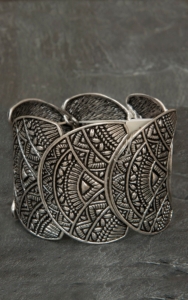 West & Co® Silver Tribal Disc Stretch Bracelet