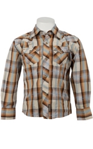 Wrangler® Boy's L/S Western Snap Shirt  BVR130M