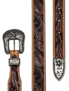 Justin® Mens Floral Tool Western Belt C11064