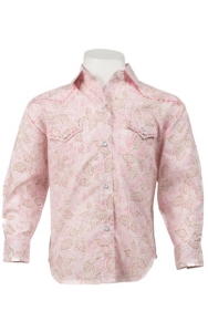 Panhandle Slim® Girl's Carolina Pink Floral Long Sleeve Western Shirt